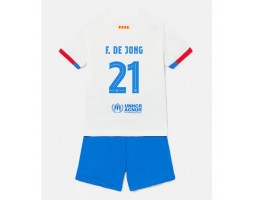 Barcelona Frenkie de Jong #21 Replica Away Stadium Kit for Kids 2023-24 Short Sleeve (+ pants)